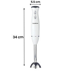 Avizar Batidora Inmersión Multifunción 300W Pie Acero Inoxidable Blanco