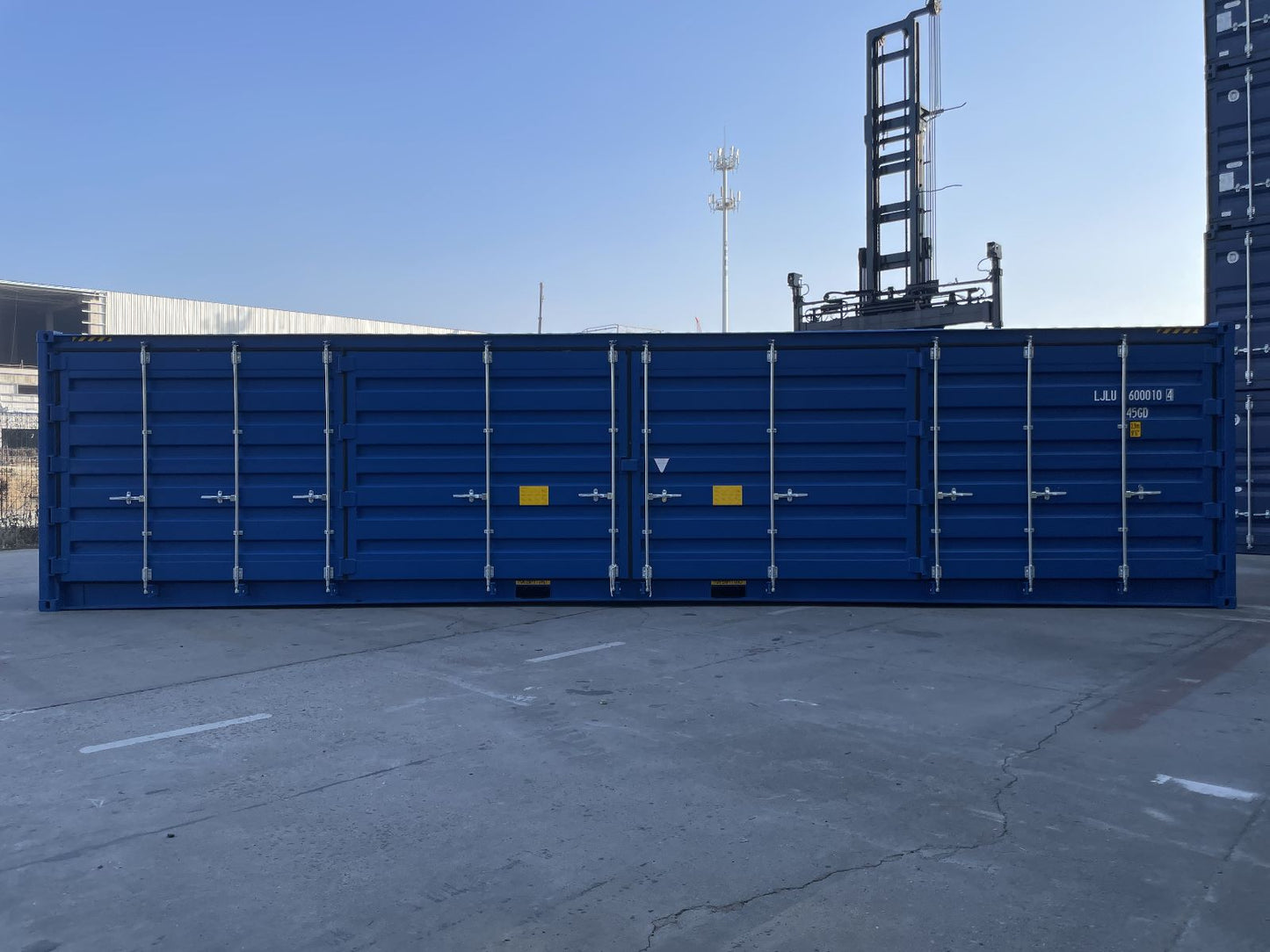 Contenedores Ejido Contenitore Marittimo 40’ Open Side Blu Lato Aperto