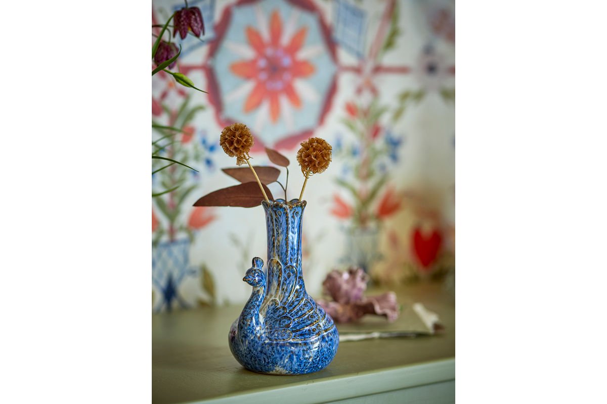 Vase Birdie aus Steingut
