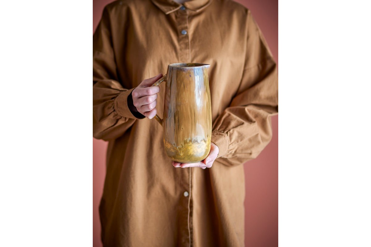 Krug Maris Steingut mit Reaktiver Glasur Braun Erdtöne