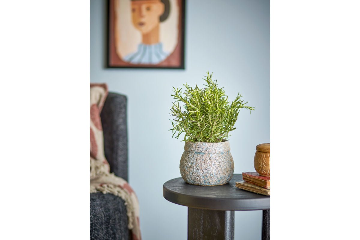Luxusbetten24 Nerava Blumentopf Graues Steingut Grau