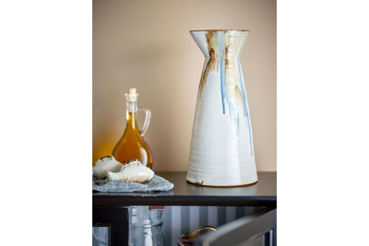 Krug Auris Steingut mit reaktiver Glasur Blau & Gold