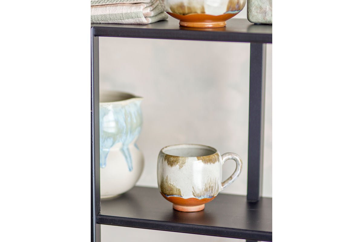 Luxusbetten24 Tassen-Set Salen Elegant Braunes Steingut 4‑teilig Kaffeegenuss