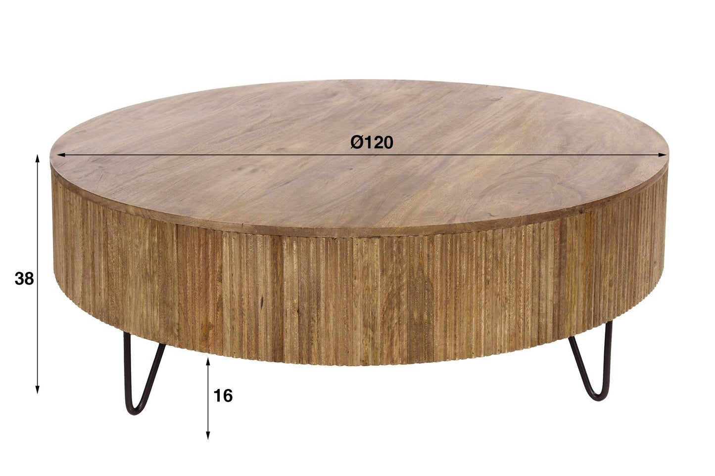 Luxusbetten24 Duna Couchtisch aus Mangoholz, Sandfarben