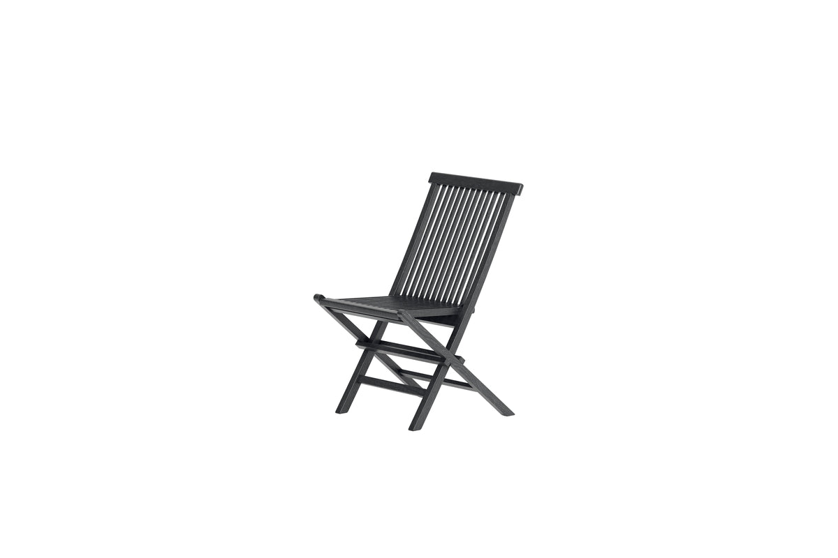 Luxusbetten24 Ravina 2er‑Set Gartenstuhl aus Schwarzem Teakholz, Schwarz