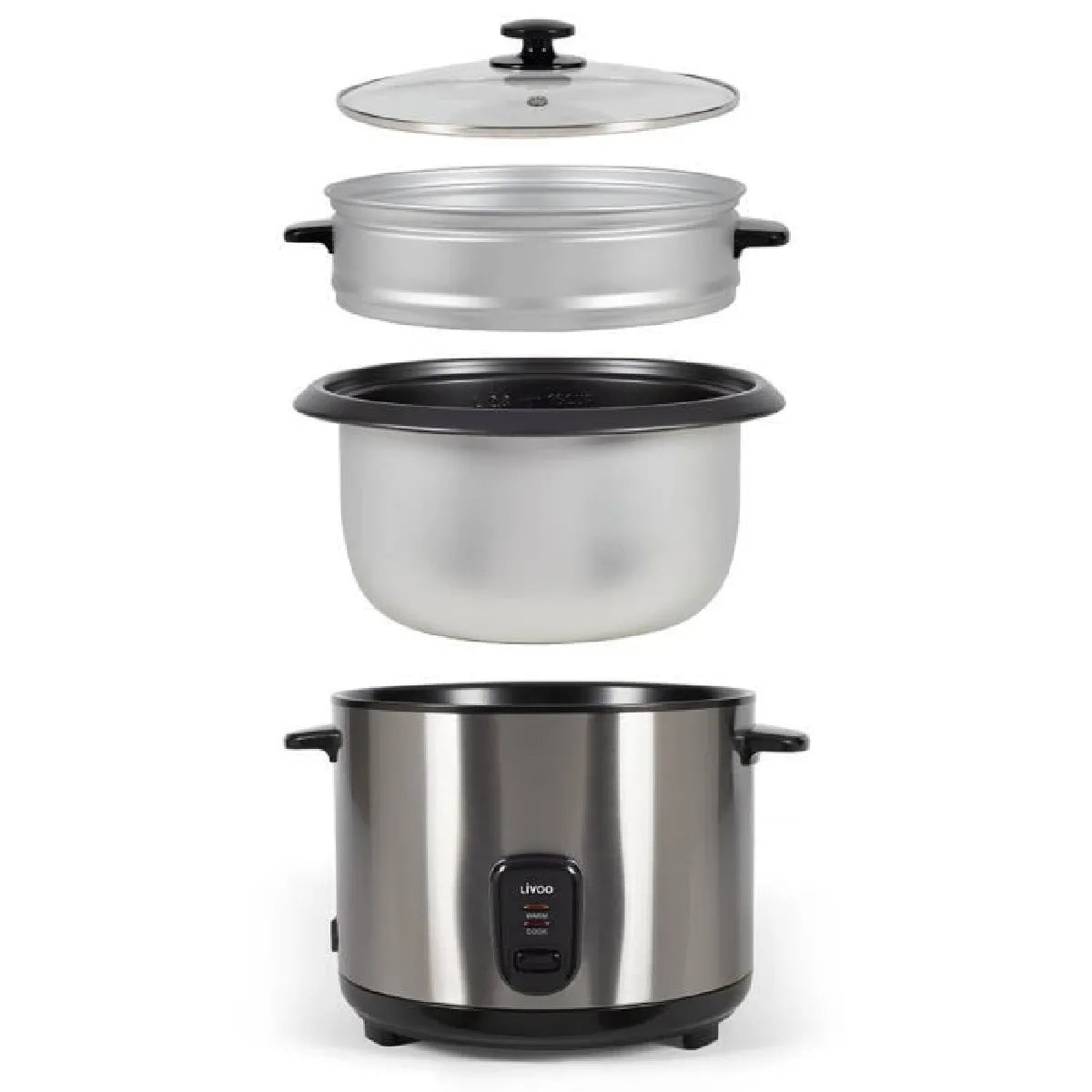 Livoo Arrocera Eléctrica Inox 2,8 L con Vapor y Mantención