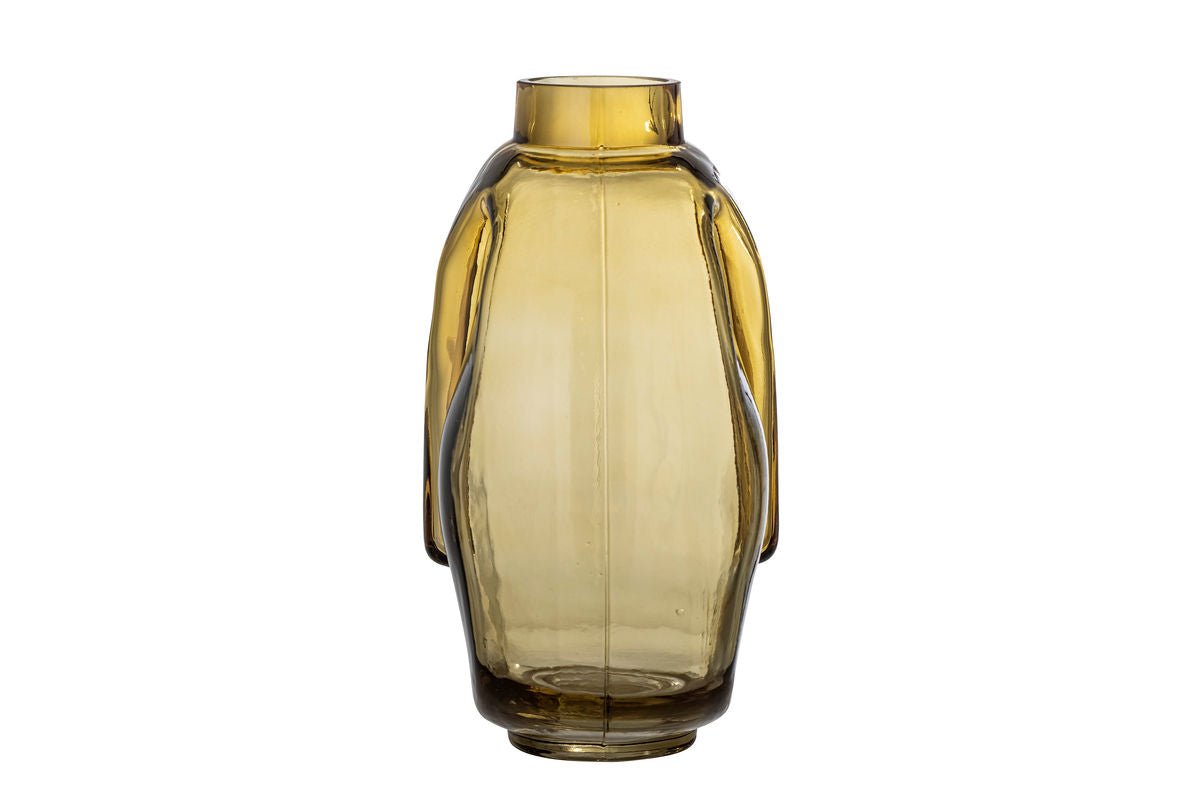 Vase "DAIFU" – Gelbbraune Glasvase