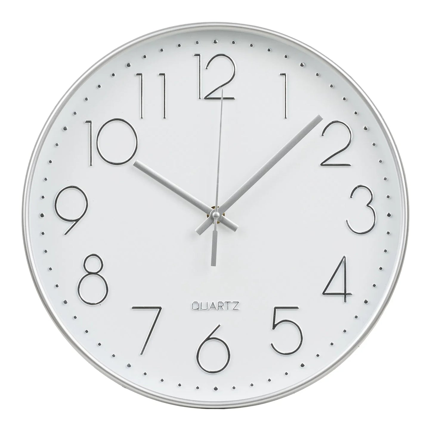 Wanduhr Osmirea – Leise mit Silberoptik Modern