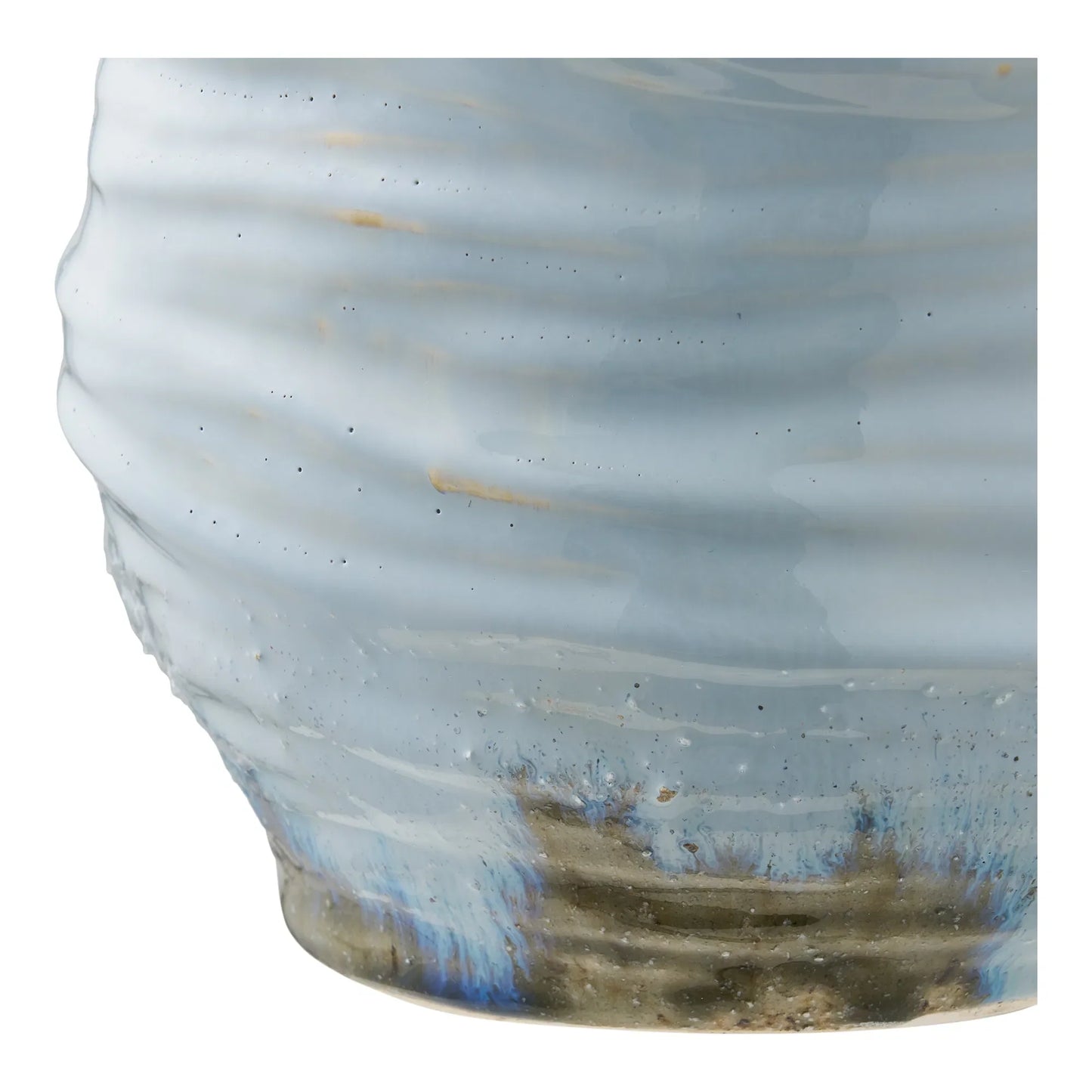 Luxusbetten24 Bravika Edle Keramikvase Mundgeblasen Hellblau Dekorativ Elegant
