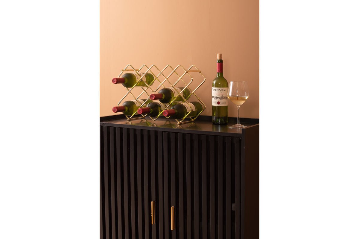 Luxusbetten24 Selio Weinregal aus Eisen Gold