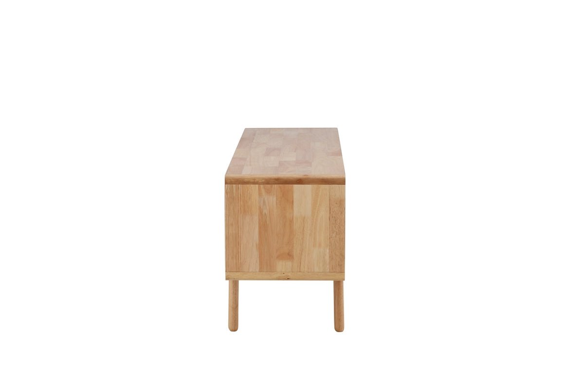 Luxusbetten24 Kommode Feri Sideboard 180 cm Gummibaumholz Natur Wohnzimmer