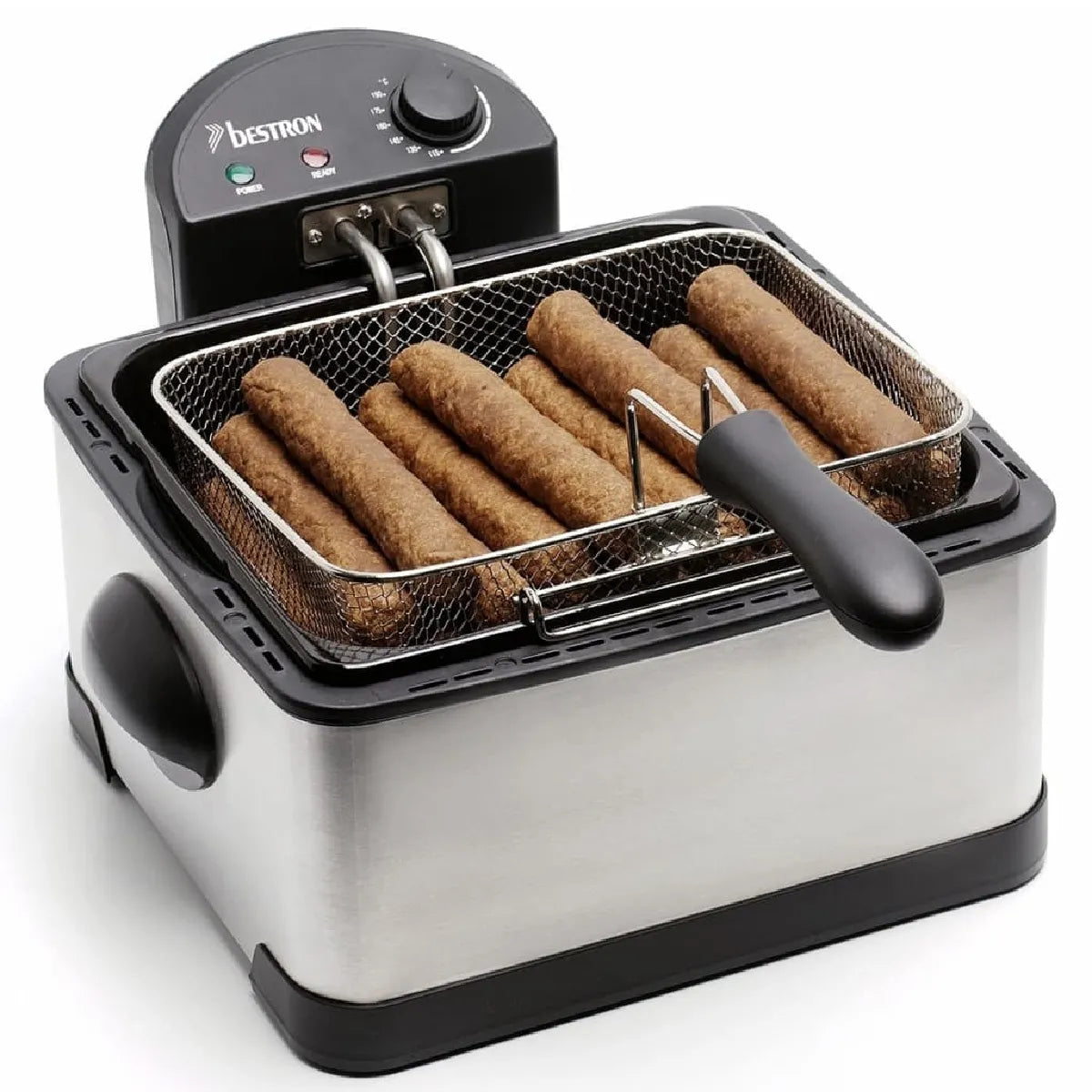 Bestron DF402B Freidora eléctrica 4.5L 2000W Triple Cesta Inox