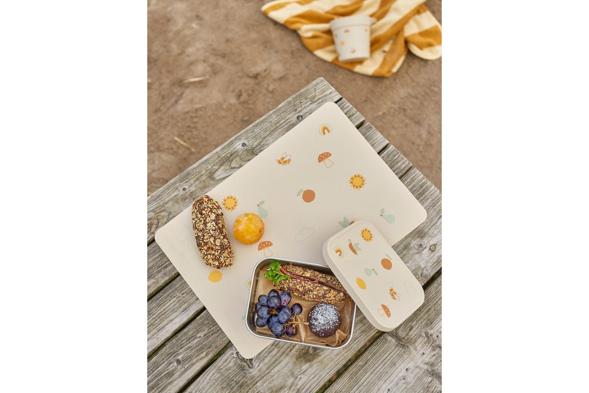 Luxusbetten24 Kinder-Brotdose Finn – Edelstahl in Naturtönen für Kinder