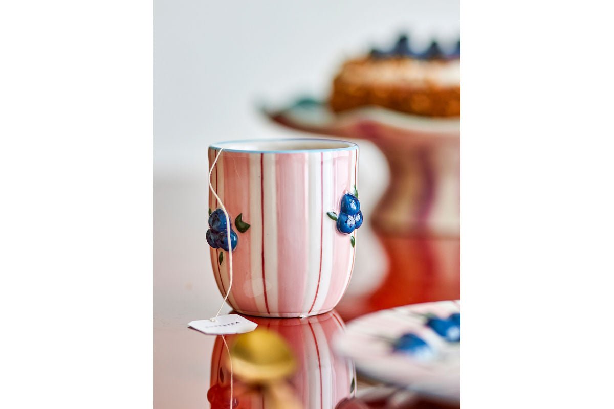 Naomie Tassen-Set – Elegantes 4‑er‑Set in Zartem Rosé, Reliefdesign
