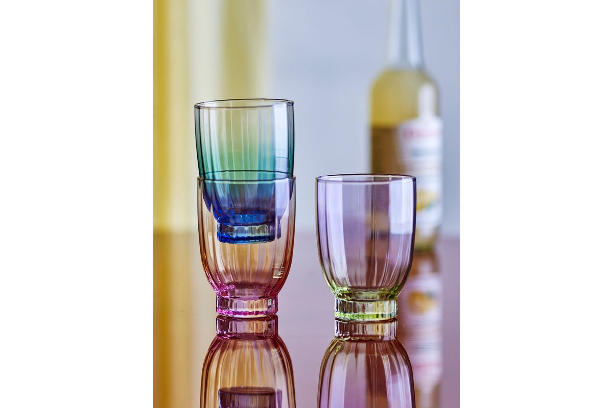Trinkgläser Rainbow – elegantes Rillendesign (6er-Set)
