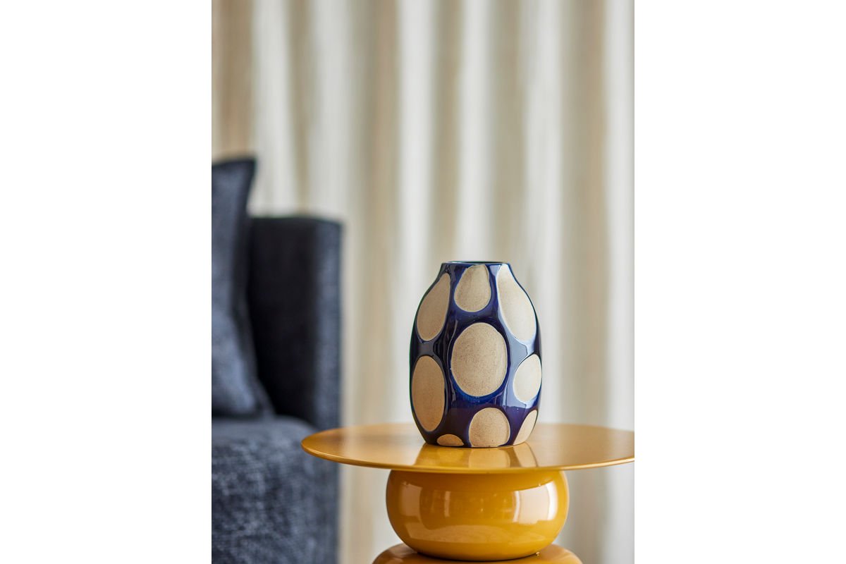 Luxusbetten24 Zavien Vase Blaues Steingut Blau