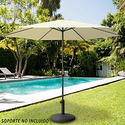 Aktive Sombrilla Redonda de Jardín Crema 300 cm Aluminio