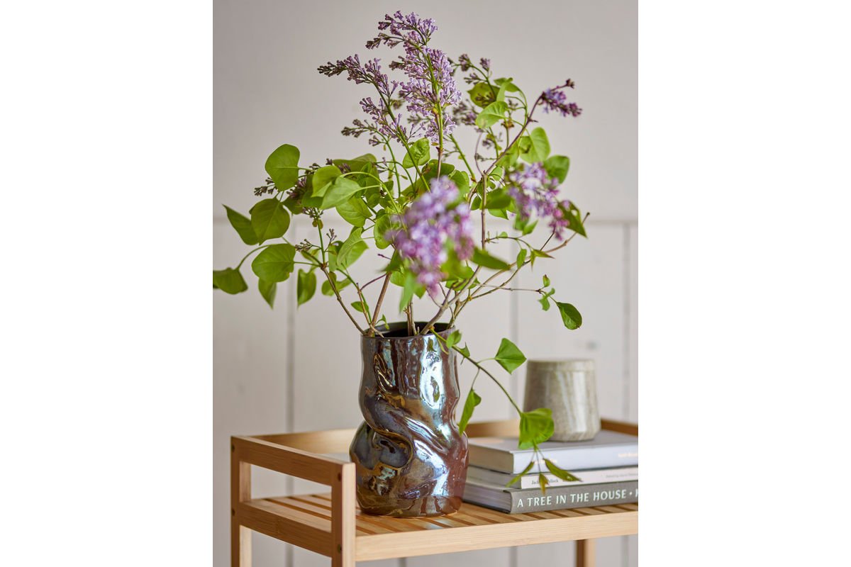 Luxusbetten24 Alena Vase Schwarzes Steingut