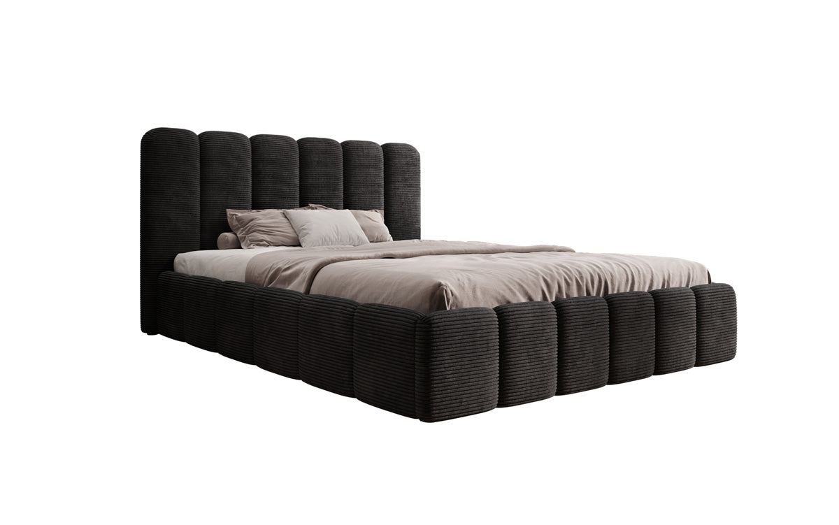 Designer Polsterbett Velaro in Cord mit Stauraum