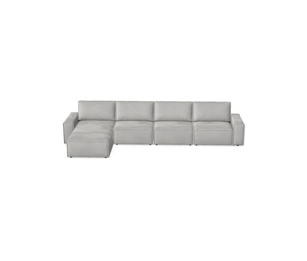 Luxusbetten24 Domo Modular Modul‑Bett mit Anafi‑1 Bezug M_OUVAQFV