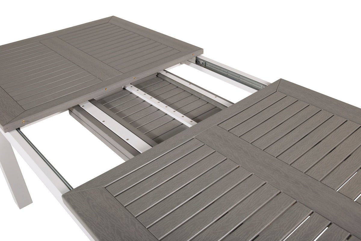 Luxusbetten24 Ravello Gartentisch Ausziehbar Alu‑Gestell Weiß 152‑210 cm Garten
