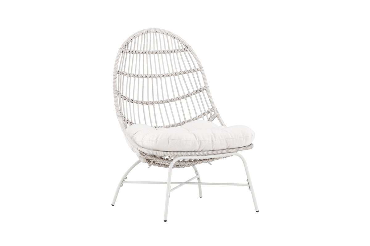 Luxusbetten24 Anne Gartenloungesessel Polyester und Stahl Beige Komfort