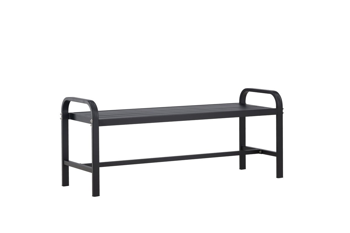 Luxusbetten24 Gartenbank Cäsar Aus Robustem Schwarzem Aluminium Schwarz