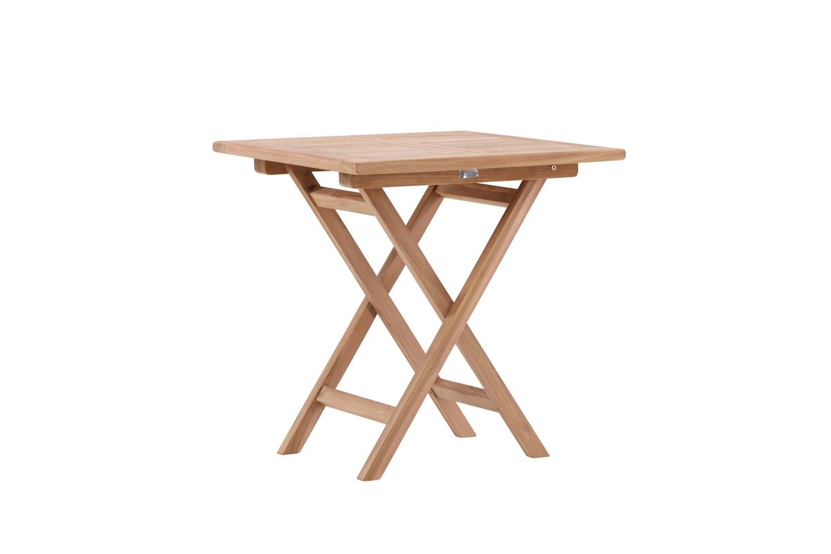 Luxusbetten24 Arvo Gartentisch, Quadratischer Café-Tisch aus Teakholz, Natur