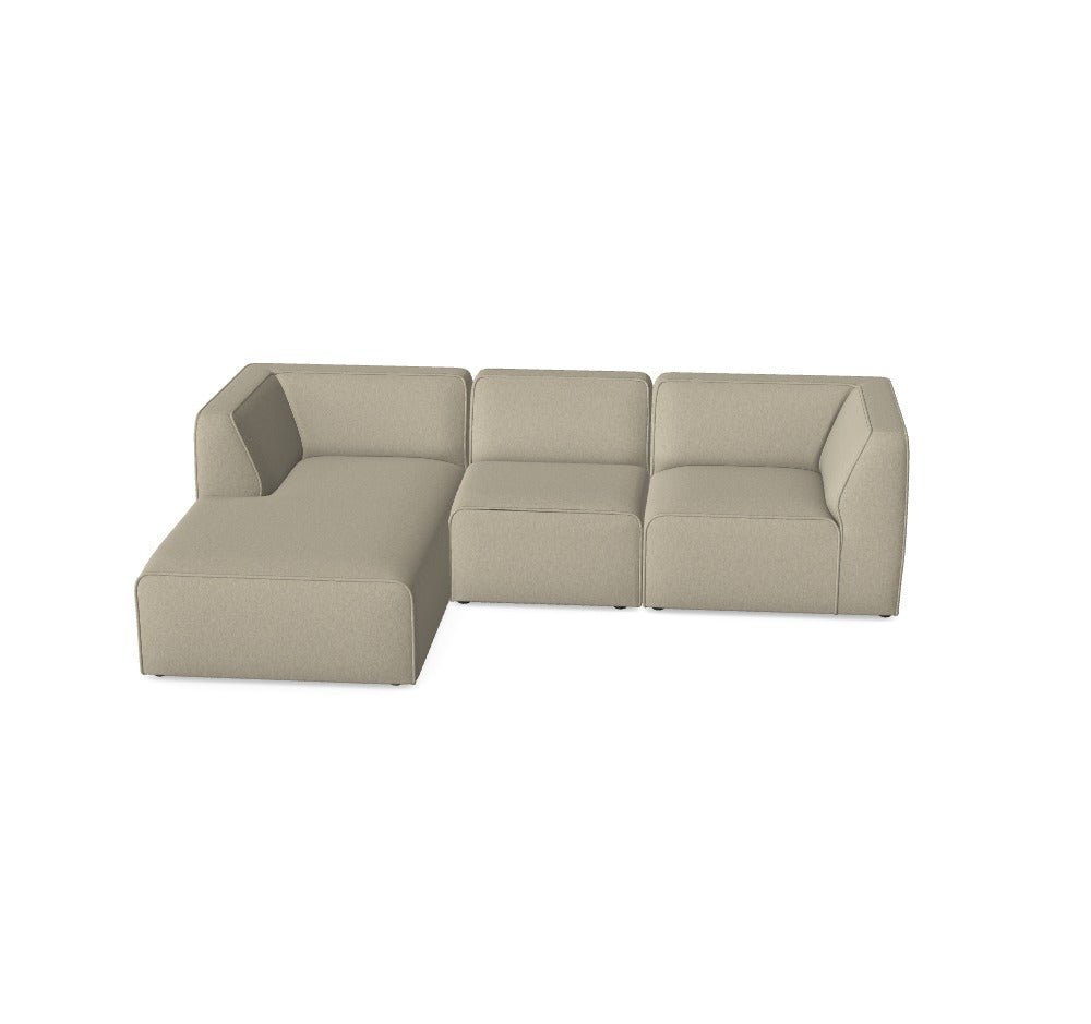 Luxusbetten24 Modulares Sofa Hugg – Wool 28 Bezugsstoff, 3‑teilige Konfiguration