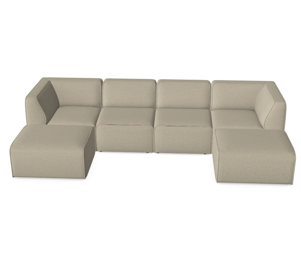 Luxusbetten24 Hugg Modulares Sofa mit Wool 28 Bezug