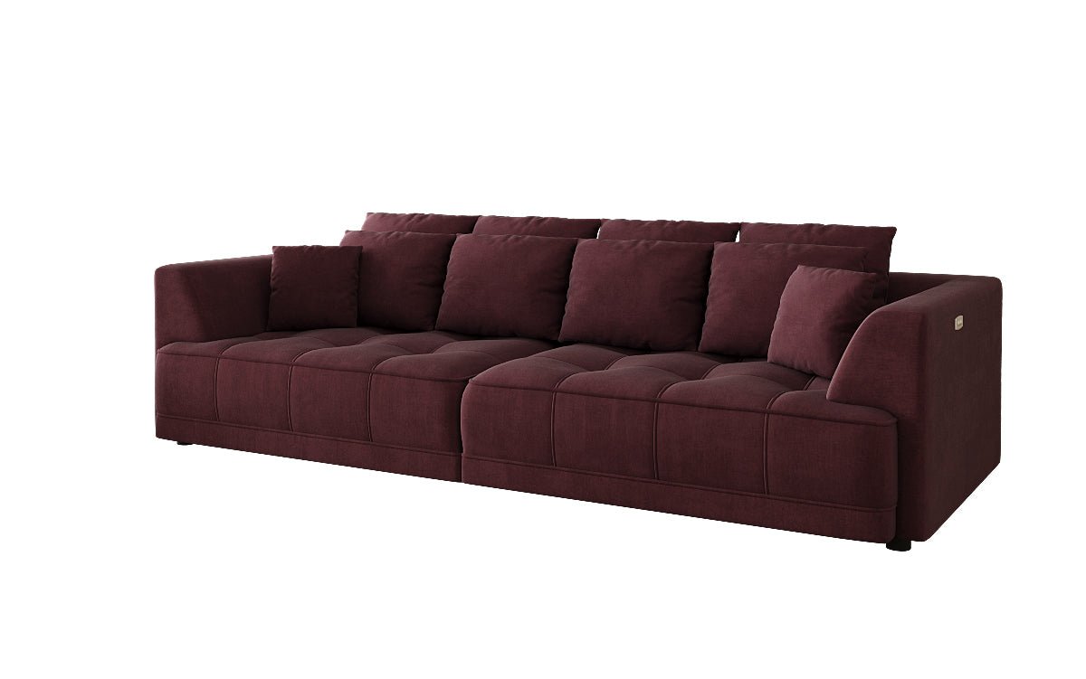 Designer Big Sofa Nuvo in Samt mit Elektrischer Schlaffunktion