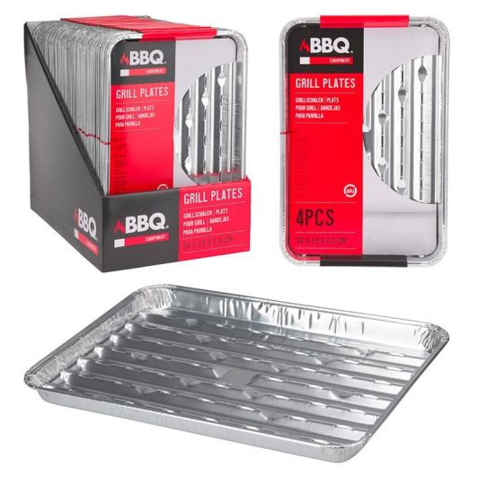 Koopman International Bandejas De Aluminio Para Barbacoa 4 Piezas