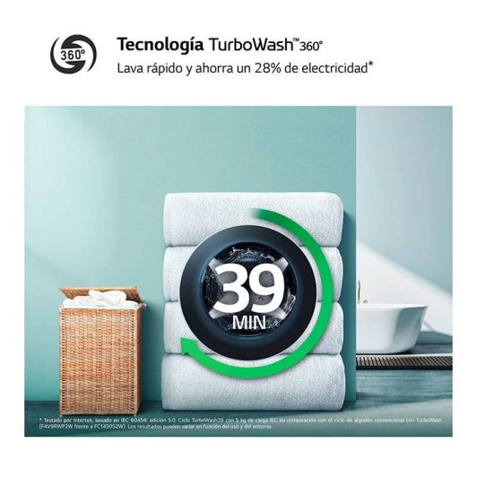 LG W4X1095NWK Lavadora Secadora 9kg+5kg Motor Direct Drive con Vapor