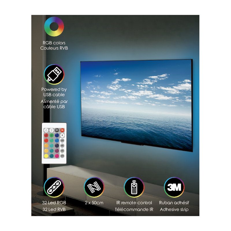 EDENWOOD Tira LED 2x50cm 32 LEDs USB