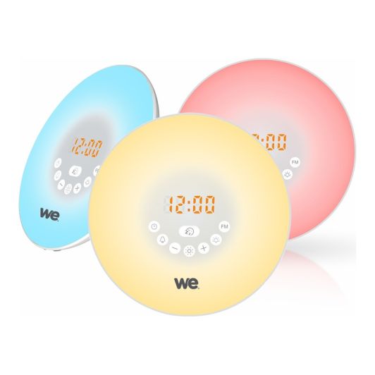 WE Simulador Aube Radio Despertador con Luz Nocturna