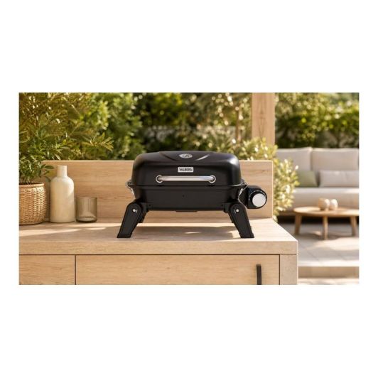 VALBERG ELEC-VAL-PORT4737 Barbacoa Eléctrica Portátil con Tapa y Patas Plegables