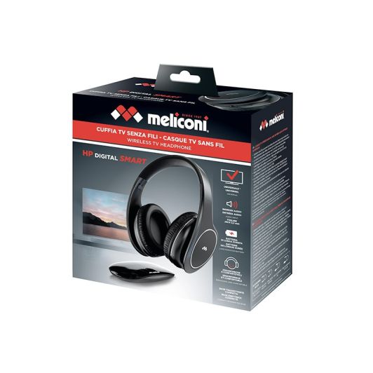 MELICONI Auriculares Inalámbricos para TV Sonido Óptico Digital Negro