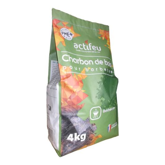 ACTIFEU Bolsa de Carbón para Barbacoa 4kg Negro