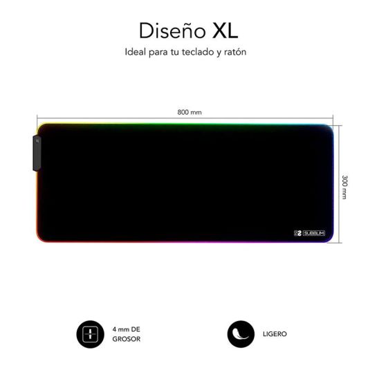 SUBBLIM XL LED RGB Alfombrilla de Ratón 800×300×4 mm