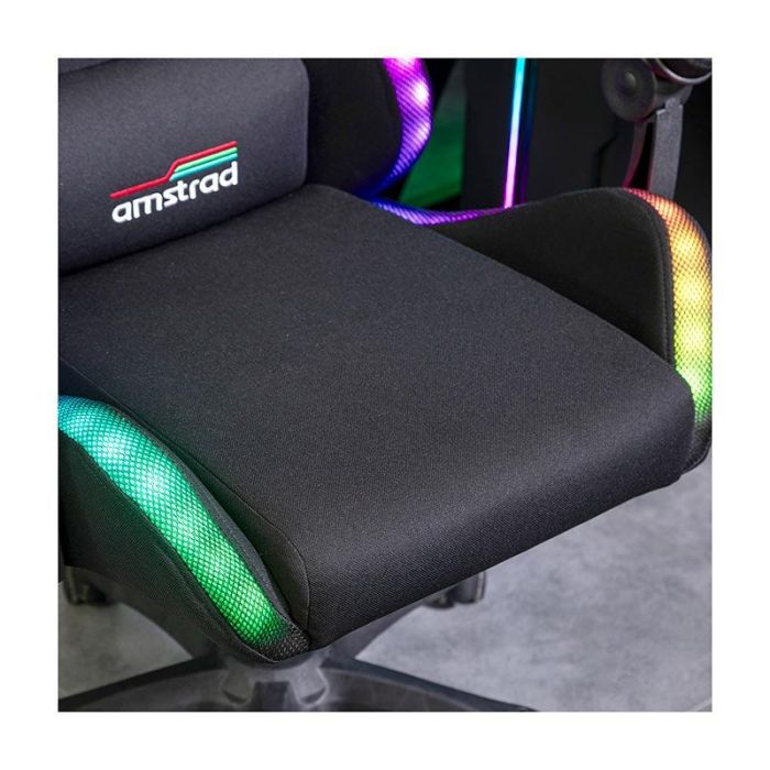 AMSTRAD AMS-LED Silla Gaming con Luz LED Negra
