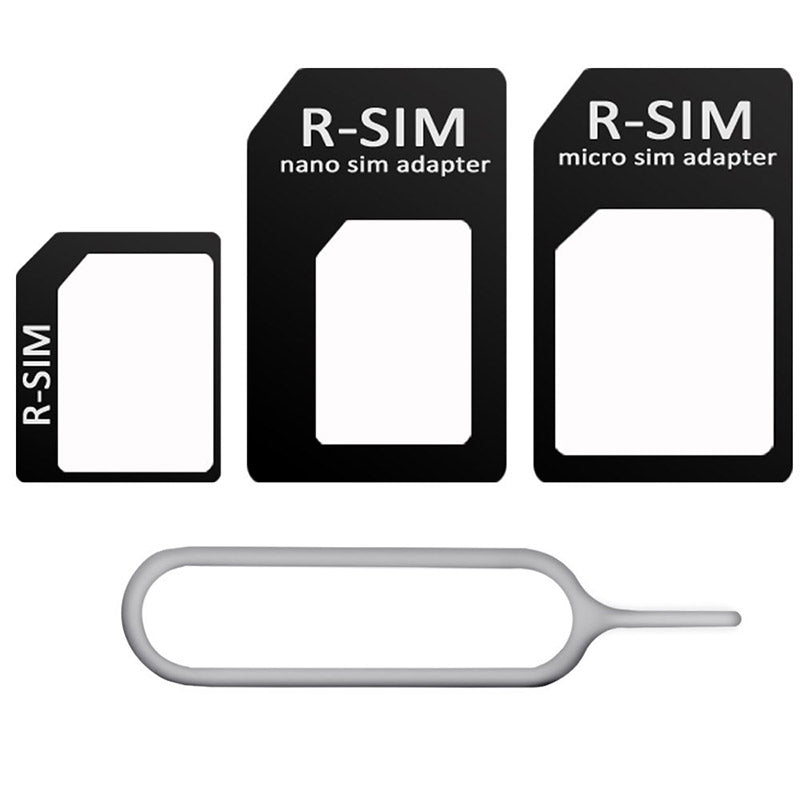 H'MC Nano‑Micro SIM‑Adapter Mehrfachadapter Schwarz Handy Telefon Universal
