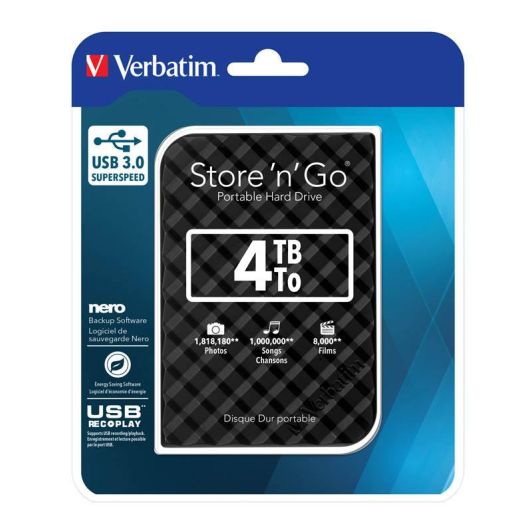 Verbatim Externe Festplatte 4TB 2,5" USB 3.0 Schwarz