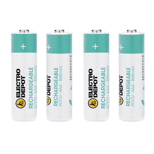 Packpilas recargables ELECTRO DEPOT LR03 AAA x 4 uds 800 mAh