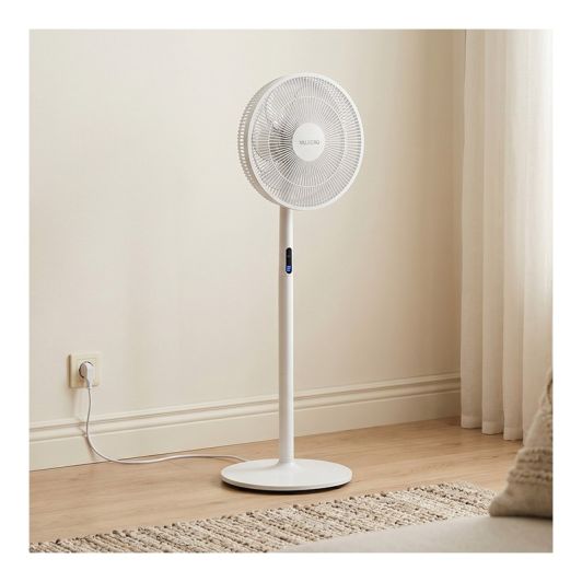 VALBERG 45W Standventilator – 3 Geschwindigkeiten, Leiser Betrieb, Weiß/Grau