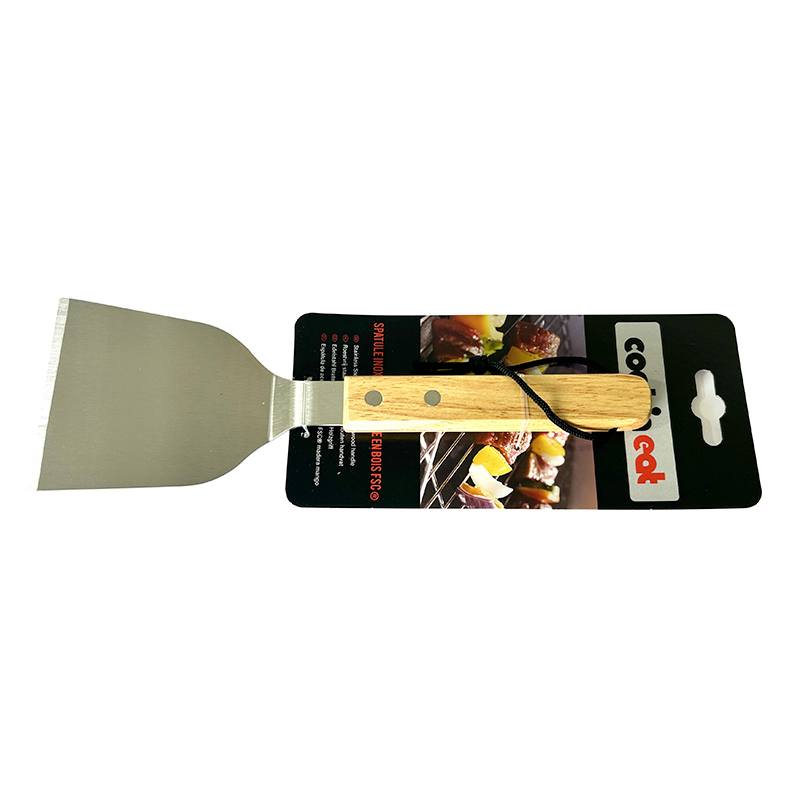 Robuster Edelstahl-Spachtel für Grill, Grau, 25 cm, Langlebig, Hitzebeständig
