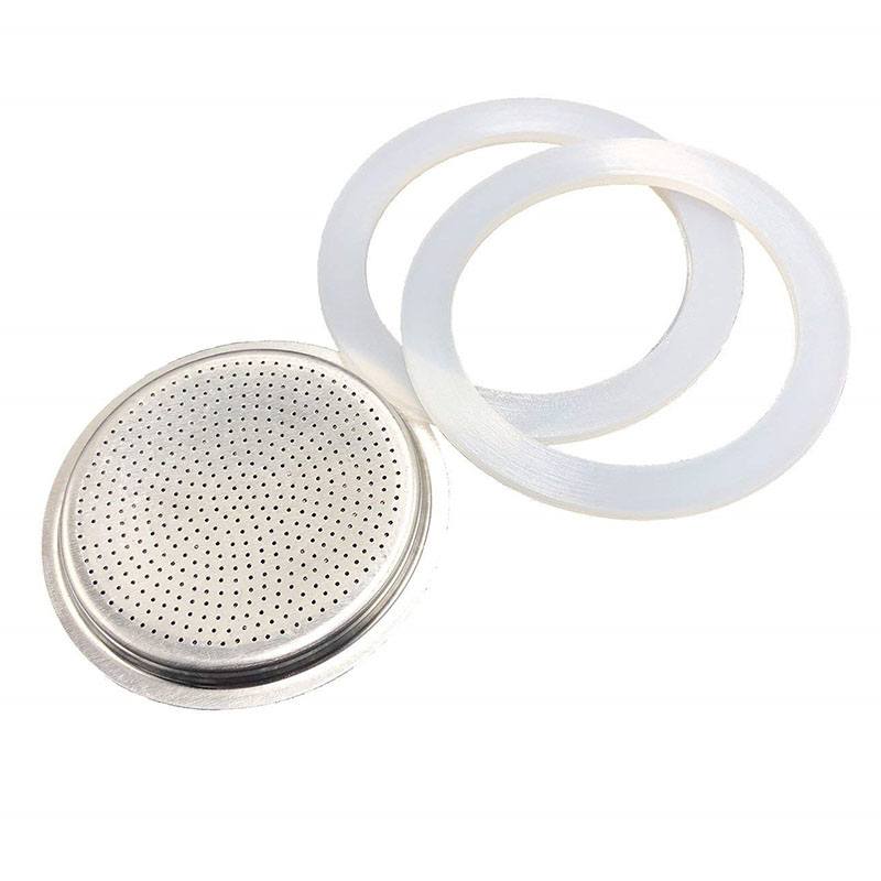 Pack 2 Juntas + Filterfür 6‑Tassen Italienische Kaffeemaschine – REGAL'FRANCE