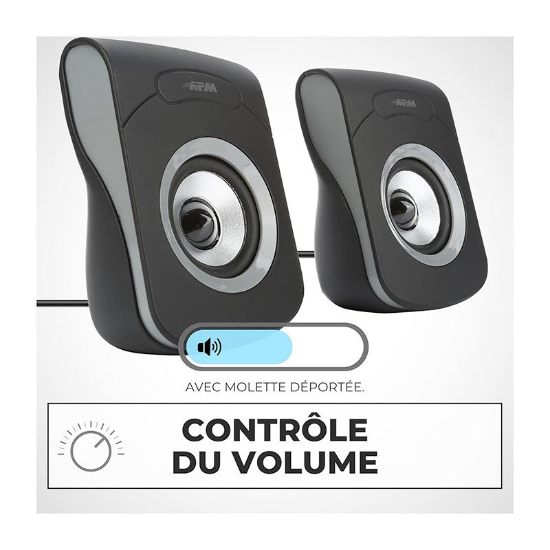 APM Altavoz USB 2.0 con Cable Gris 6W