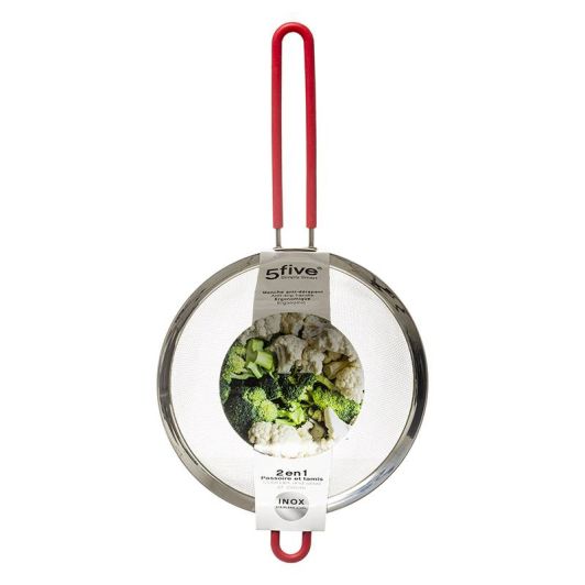 Colador 20cm Acero Inoxidable con Mango de Silicona
