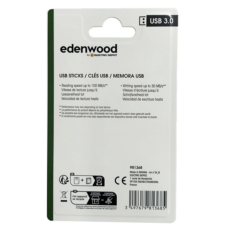 EDENWOOD Memoria USB 3.0 32 Gb Pack de 3