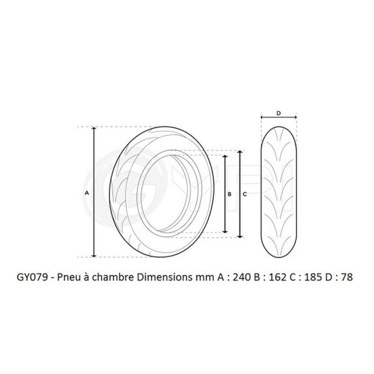 GYPI Neumático Tubeless 10"×2.75‑6.5 para Todoterreno